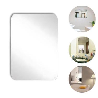 Imagem de 2 Espelhos de Parede Acrílico Adesivo Retangular 30x20cm - On