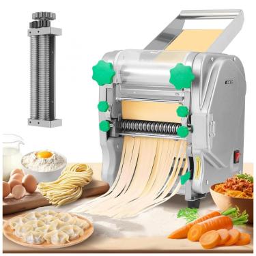 Imagem de Máquina de Fazer Massas Comerciais NEWTRY Elétrica para Massas de Macarrão com Lâminas Redondas de 26mm e 2.5mm Ajustáveis para Fettuccine