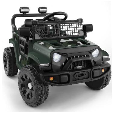 Imagem de Carro Elétrico Infantil Toyota FJ40 a Bateria 12V com Luzes, MP3, 3 Velocidades, ELEMARA, Verde