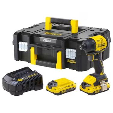 Imagem de Parafusadeira Impacto 1-4 20 Volts 2 Bateria 4ah Maleta sbi811d2tbr Stanley
