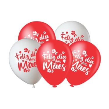 Imagem de Bexigas Balões Tema Nº 8 Feliz Dia Das Mães C/ 20 Unid. - PIFFER