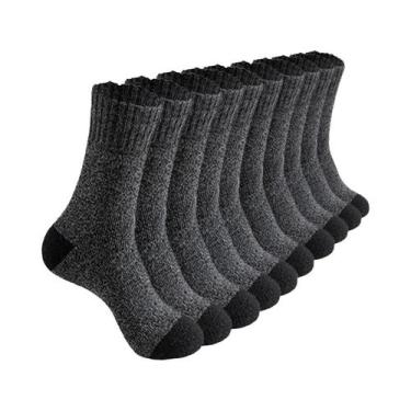 Imagem de Meias De Hiking Masculinas Em Lã Merino, 5 Pares, Térmicas, Grossas E 