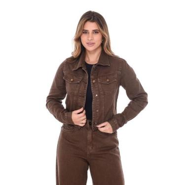 Imagem de Jaqueta Feminina Moda JeansTendência Básica Cropped Casual - Black Jea