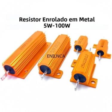 Imagem de Resistor De Alta Potência Com Carcaça De Alumínio E Fio Enrolado 0.01-