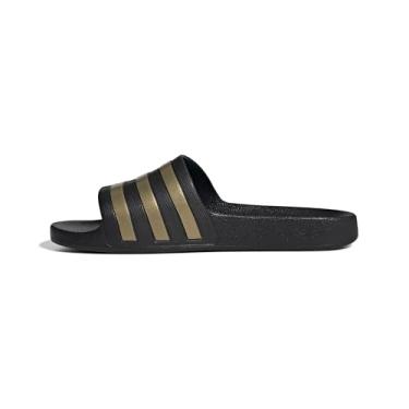 Imagem de Adidas Adilette Aqua Chinelo unissex, Black/Gold Metallic/Black, 13