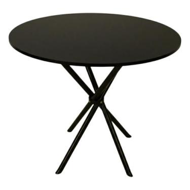 Imagem de Mesa Jantar 80cm Redonda Base Italy Metálica Escrivaninha Sala Estar C