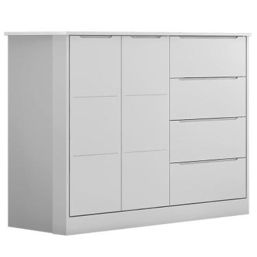 Imagem de Cômoda Infantil 2 Portas 4 Gavetas Lilly P04 Branco - Mpozenato