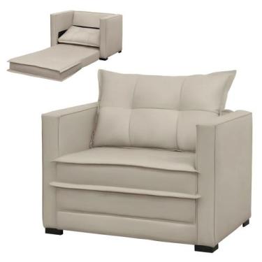 Imagem de Sofá Cama Solteiro Berlim B10 Suede Bege - Mpozenato, Bege, 29 kg