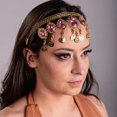 Imagem de Tiara Testeira com Pedras Dança do Ventre/ Cigana/ Indiana - TTP-U - A
