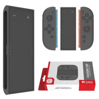 Imagem de Grip Suporte Carregador Joy-Con Para Nintendo Switch 2 Preto - TopWolf