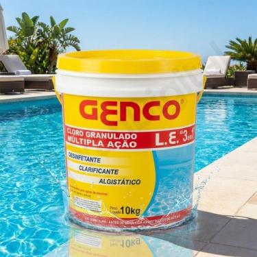 Imagem de Cloro Genco Multiação 3 Em 1 Granulado 10kg Limpeza Piscinas