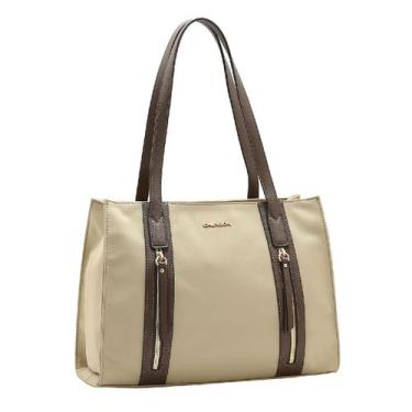 Imagem de Bolsa Feminina Chenson Microfibra Alça Ombro Média, Bege cg85450