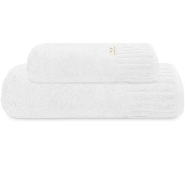 Imagem de Kit Jogo De Toalhas Camesa 2 Peças Banhão e Rosto Velour 100% Algodão 