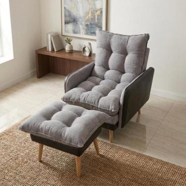 Imagem de Poltrona Do Papai Reclinável com Puff Linha Premium - Repleta, GRAFITE