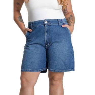 Imagem de Bermuda Jeans Sawary Plus Size - 281367 - Azul médio 54-Feminino