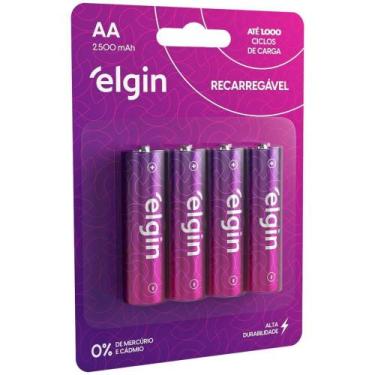 Imagem de Pilha Recarregavel Pequena AA 2500MAH 1.2V. C/04 BL.C/04 - Elgin