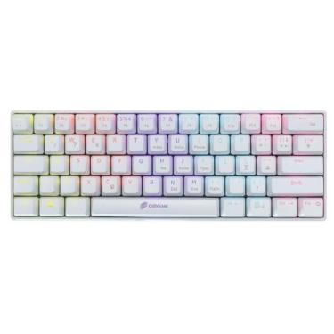 Imagem de Teclado mecanico gamer ziggy rainbow switch outemu red oex tc607 branc