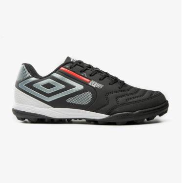 Imagem de Chuteira Society Umbro Pro 5 Bump Club - Preto/Prata/Coral, Preto, 44