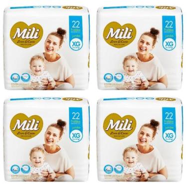 Imagem de Fralda Descartável  Mili Love&Care  Premiun  Tam XG   4 Pacotes com 22