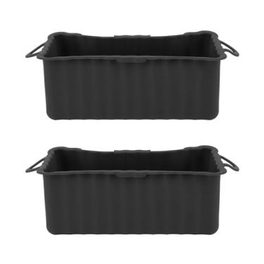 Imagem de GRCFUMO 2PCS Silicone Grease Drip Pan, forros de copo de graxa acidentados, Bandeja de Greia de Liner Grill apanhador de graxa reutilizável para acampamento churrasco (Preto)