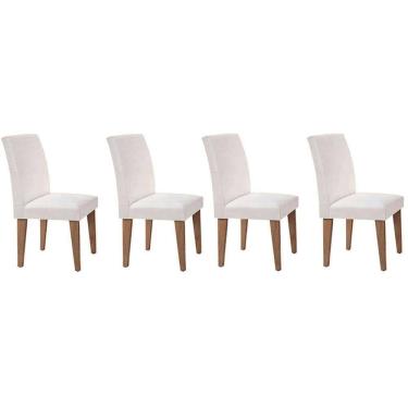 Imagem de Cadeira Sala De Jantar Grécia Kit 4 Un Imbuia/bege Turim - Rufato