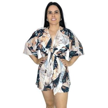 Imagem de Saída de praia conjunto Kimono camisão + Shorts - Tropicana Modas, Úni