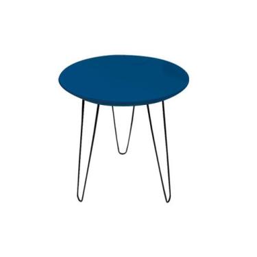 Imagem de Mesa de Canto/Lateral -  Pés de Ferro / Tampo Vidro 42x63 - Dia Design