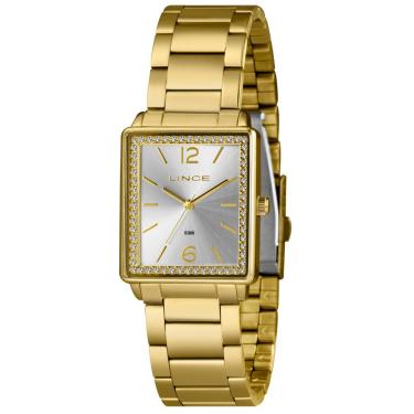 Imagem de Relógio Lince Feminino Dourado Retangular Lqg4737l28 S2sx