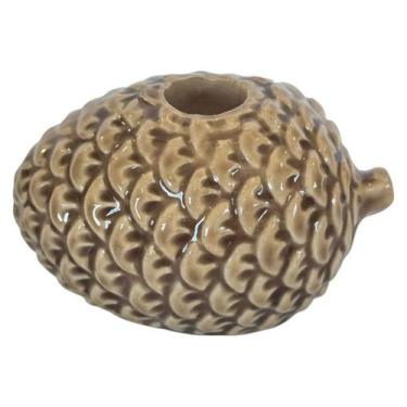 Imagem de Castiçal Decorativo Pinha em Ceramica 11,5x8,5x6,5cm - Tuut