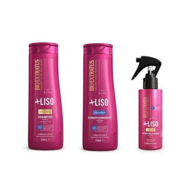 Imagem de Kit Bio Extratus Mais Liso Shampoo Condicionador E Spray