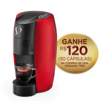 Imagem de Cafeteira Espresso LOV Vermelha Automática Logo Cromado - TRES 3 Coraç