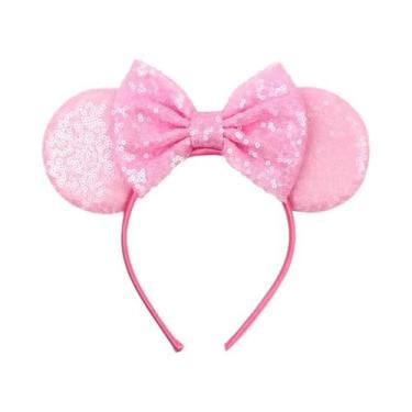 Imagem de Tiara De Orelhas De Rato Com Laço De Lantejoulas De 5 Polegadas Para M