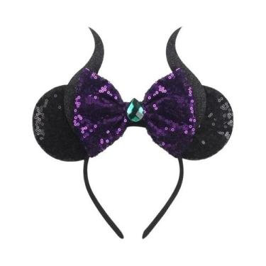 Imagem de Tiara De Orelhas De Rato Para Mulheres Com Lantejoulas E Laço, Acessór