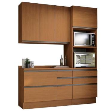 Imagem de Cozinha Modulada Maxxi 4 Peças 3 Portas 7 Gavetas 190cm Canela Kappesb