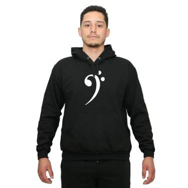 Imagem de Blusa De Moletom Unissex Com Capuz Confortável /clave de fá Musico-Masculino