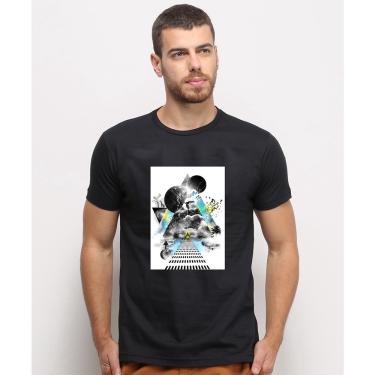 Imagem de Camiseta masculina Preta algodao Universo Surrealismo Paralelo Arte