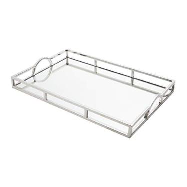 Imagem de WOLFF - Bandeja de Aço Inox Detalhe Alça com Espelho 56cm x 36cm x 6,5cm