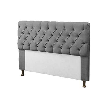 Imagem de Cabeceira para Cama Box King 195cm Mirage c/Capitonê Suede Cinza - Dl Decor