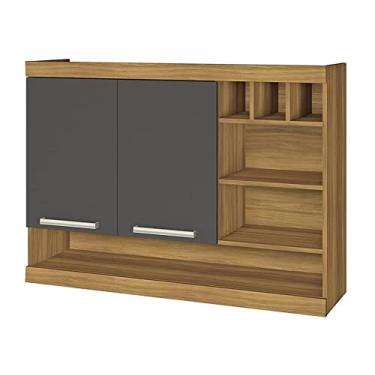 Imagem de Armario Aereo de Cozinha Burguesa Nesher Adega 2 Portas Freijó/grafite