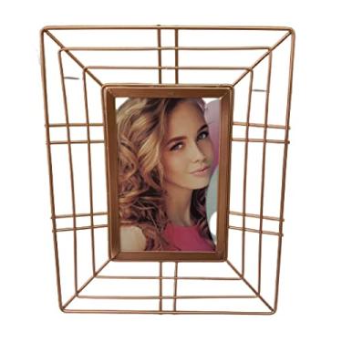 Imagem de Porta retrato rose gold moderno de metal aramado