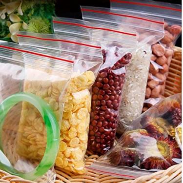 Imagem de EMBRAST Conjunto de 8 Sacos Packzip para Conservar Alimentos com Fecho Hermético, Reutilizáveis, Feitos de Polietileno Transparente com Fecho Zíper, Seguros para Freezer e Micro-ondas, 26,5x32cm