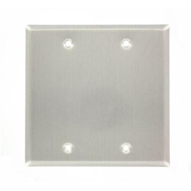 Imagem de Leviton 83025-EXT 2-Gang sem dispositivo placa de parede, resistente a intempéries, alumínio, montagem em caixa, cinza