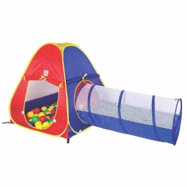 Imagem de Toca Infantil 2 Em 1 C/60 Bolinhas Barraca Túnel Braskit