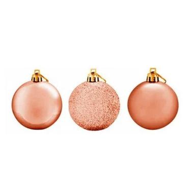 Imagem de Bola Natal Cromus Rose 7Cm C/08 Rf 1714244 - Un