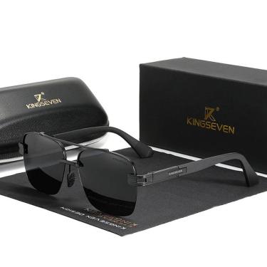 Imagem de Oculos de Sol Masculino Design Quadrado KINGSEVEN Estilo Piloto  Polarizados com Proteção Uv400 