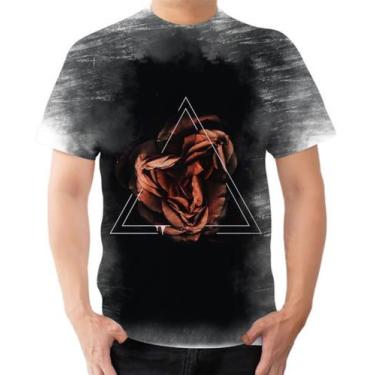 Imagem de Camisa Camiseta Abstrata Flor E Triângulo - Estilo Kraken