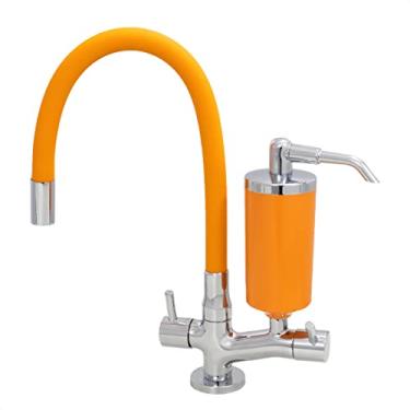 Imagem de Torneira Filtro Cozinha Mesa Flexível Laranja Arejador Fixo