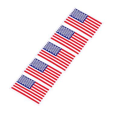 Imagem de 5 Unidades Acessórios De Roupas Remendo De Pano Bandeira Nacional Eua Adesivo De Pano Fita Bandeira Americana Remendo Bordado Personalizado Branco Ensacado Fragmento