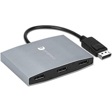 Imagem de gofanco Adaptador divisor DisplayPort 1x3 DisplayPort 1.2 para 3 portas – Conversor DP para Triple DisplayPort MST Hub com modo de exibição estendido – 4K @ 30Hz, para PCs Windows, não compatível com Mac OS