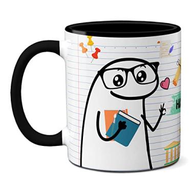 Imagem de Caneca Professor De História Frase Prestem Atenção Flork (Preta)